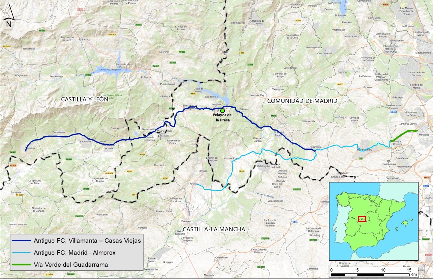 La Fundación de los Ferrocarriles Españoles concluye la redacción del Anteproyecto de la Vía Verde del Alberche (Comunidad de Madrid) y la actualización del Estudio de Factibilidad para la ampliación del Camino Natural Vía Verde de Entre Ríos (Cádiz)